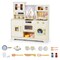 Beige Wooden Kids Kitchen Play set with 14 Accessories for Ages 3+